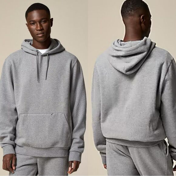 NWT J CREW Summit 11 oz. soft-knit fleece hoodie in grey - Picture 1 of 7